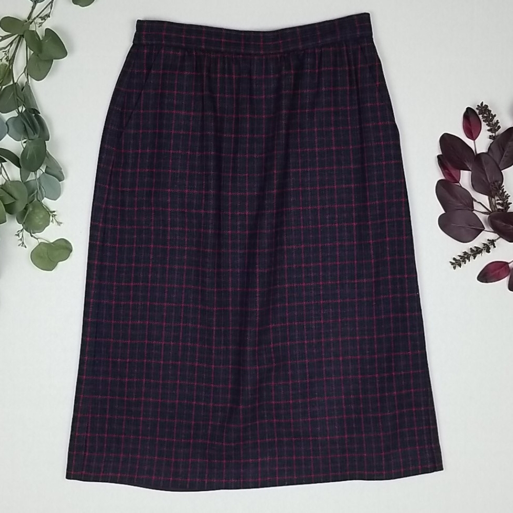 Joan Leslie Long Midi Skirt Plaid Size 12